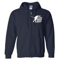 Eat Sleep Hockey Repeat Full Zip Hoodie