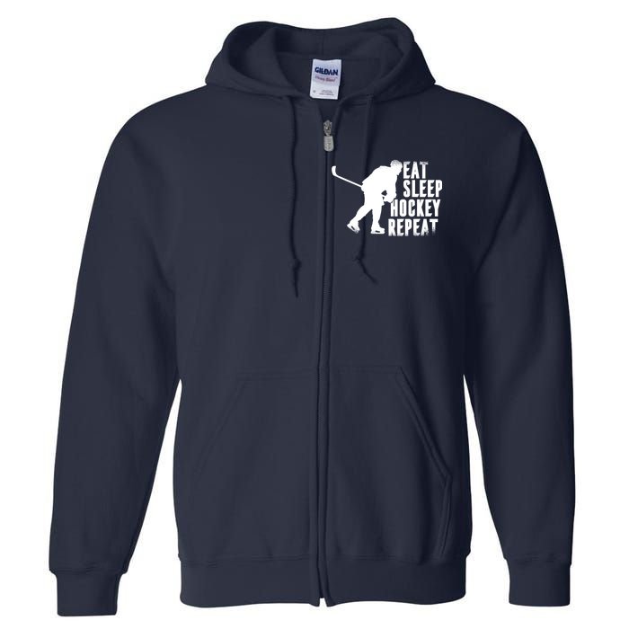 Eat Sleep Hockey Repeat Full Zip Hoodie