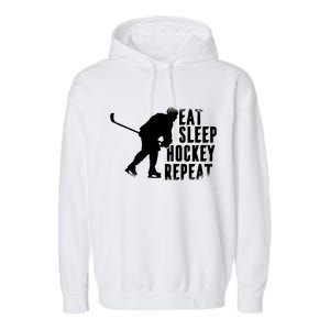 Eat Sleep Hockey Repeat Garment-Dyed Fleece Hoodie