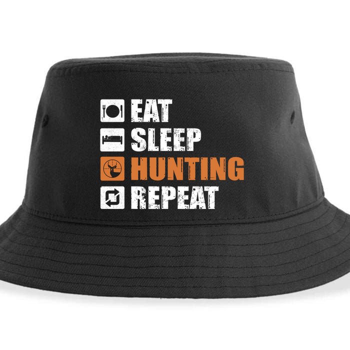 Eat Sleep Hunt Repeat Sustainable Bucket Hat