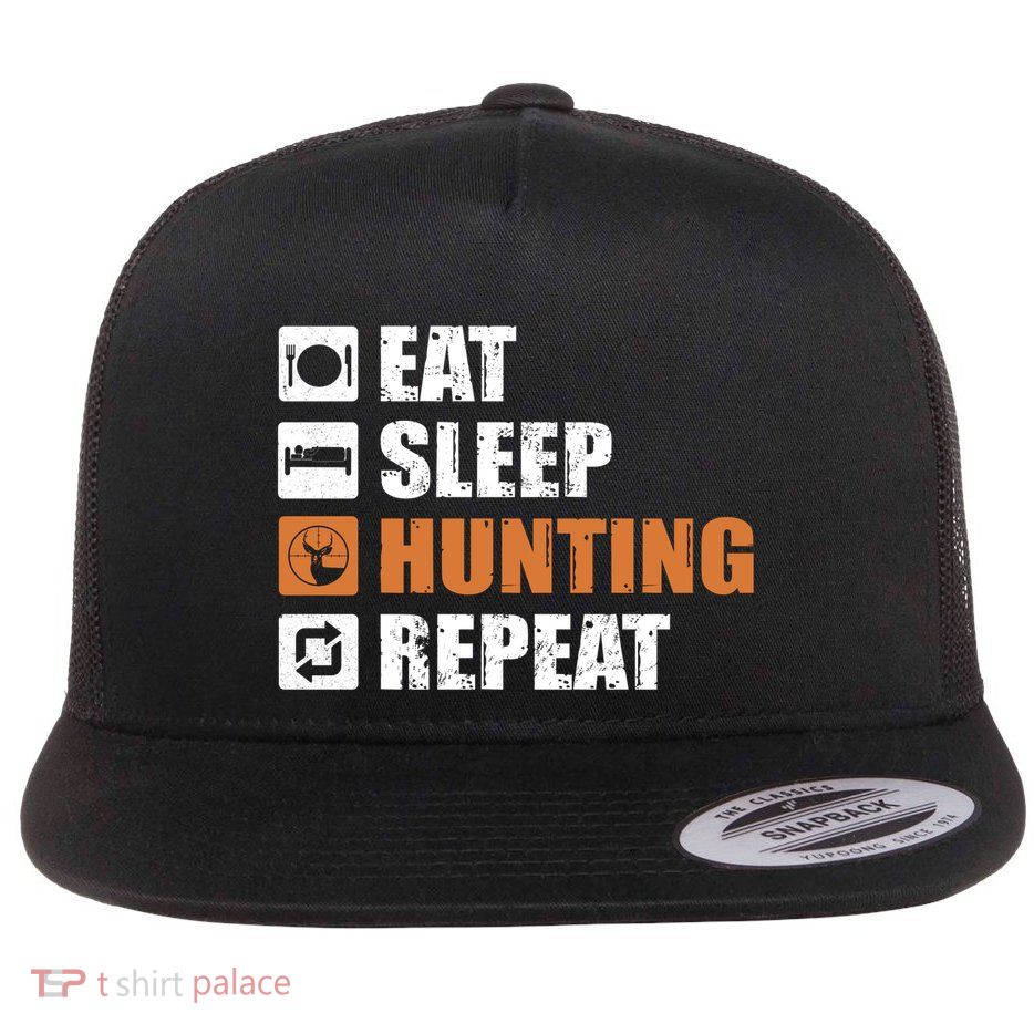 Eat Sleep Hunt Repeat Flat Bill Trucker Hat