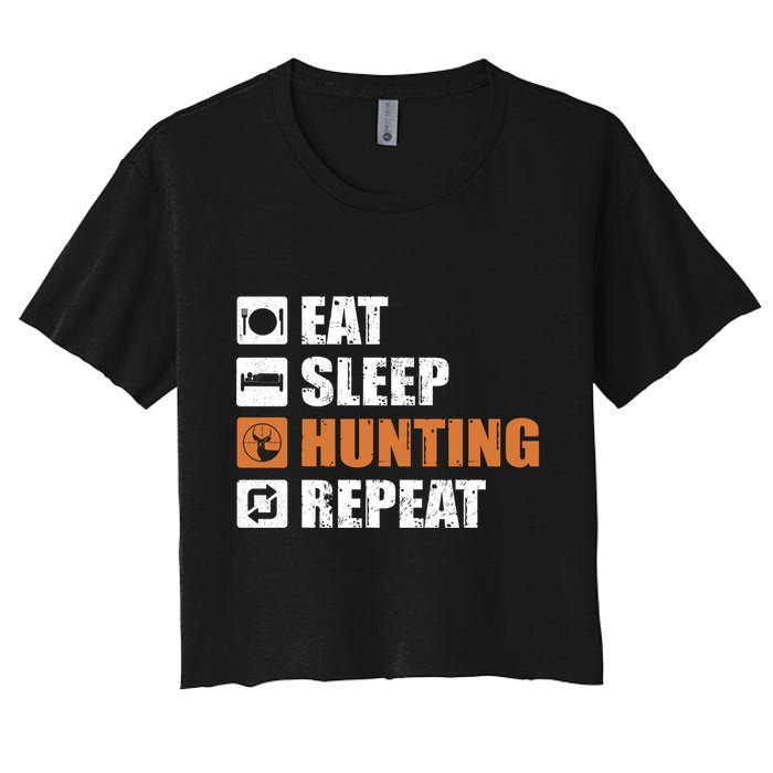 Eat Sleep Hunt Repeat Women's Crop Top Tee