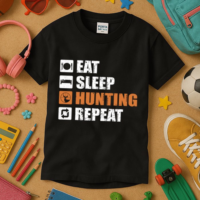 Eat Sleep Hunt Repeat Kids T-Shirt