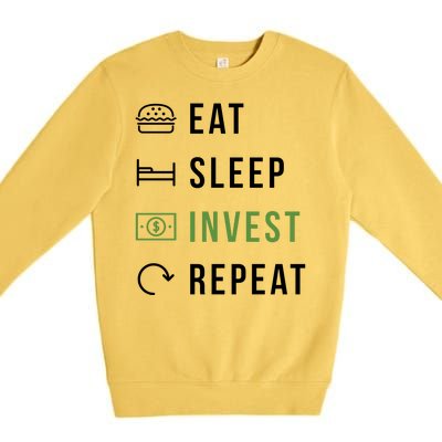 Eat Sleep Invest Repeat Premium Crewneck Sweatshirt