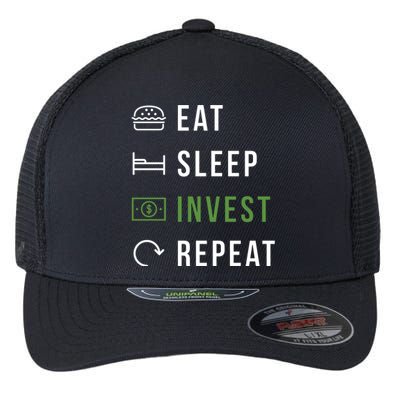 Eat Sleep Invest Repeat Flexfit Unipanel Trucker Cap