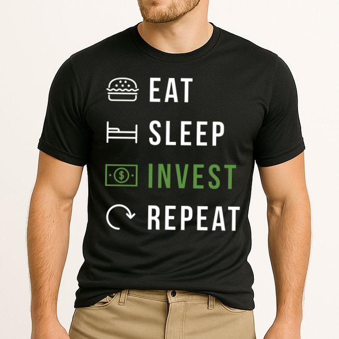Eat Sleep Invest Repeat Cooling Performance Crew T-Shirt