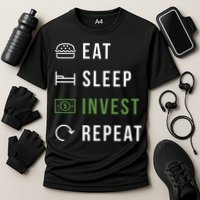 Eat Sleep Invest Repeat Cooling Performance Crew T-Shirt