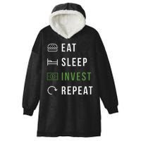 Eat Sleep Invest Repeat Hooded Wearable Blanket