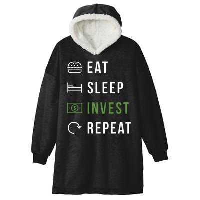 Eat Sleep Invest Repeat Hooded Wearable Blanket