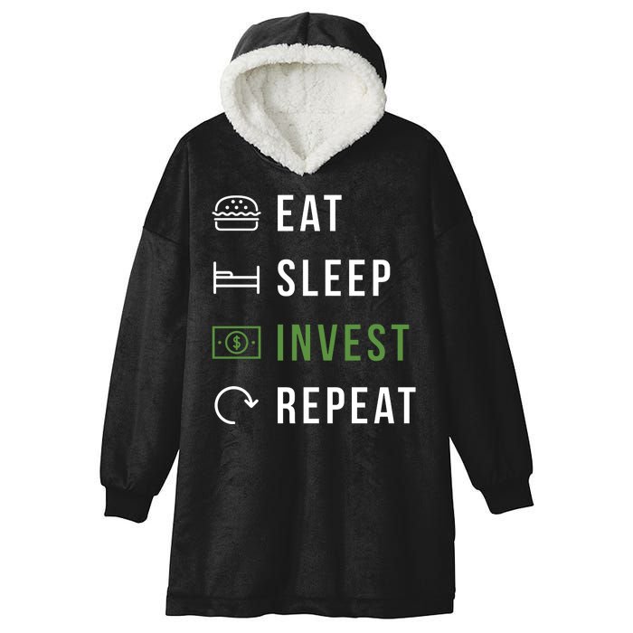 Eat Sleep Invest Repeat Hooded Wearable Blanket