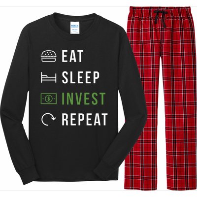 Eat Sleep Invest Repeat Long Sleeve Pajama Set