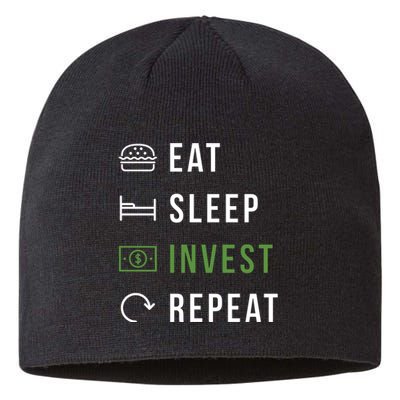 Eat Sleep Invest Repeat Sustainable Beanie