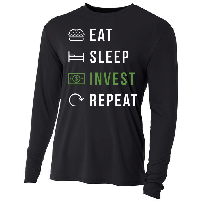 Eat Sleep Invest Repeat Cooling Performance Long Sleeve Crew