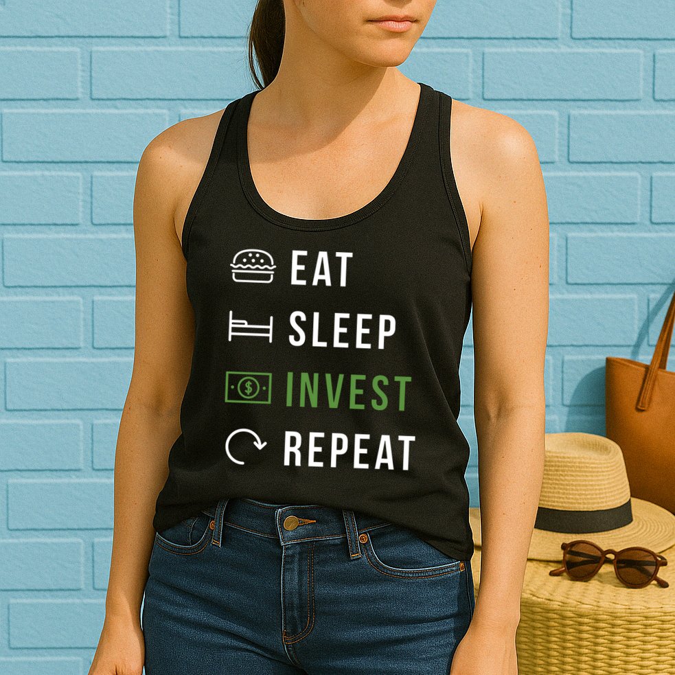 Eat Sleep Invest Repeat Womens Tank Top