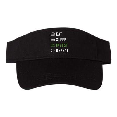 Eat Sleep Invest Repeat Valucap Bio-Washed Visor