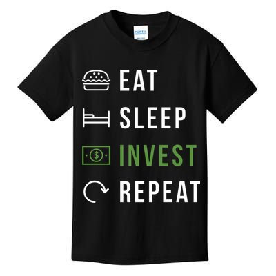 Eat Sleep Invest Repeat Kids T-Shirt