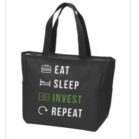 Eat Sleep Invest Repeat Zip Tote Bag