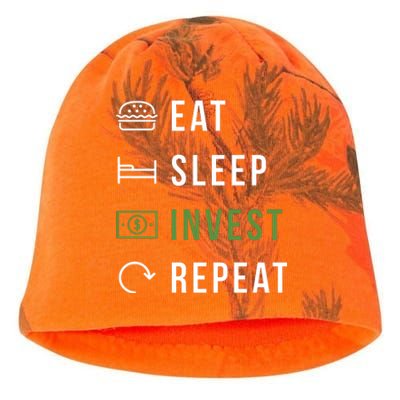 Eat Sleep Invest Repeat Kati - Camo Knit Beanie