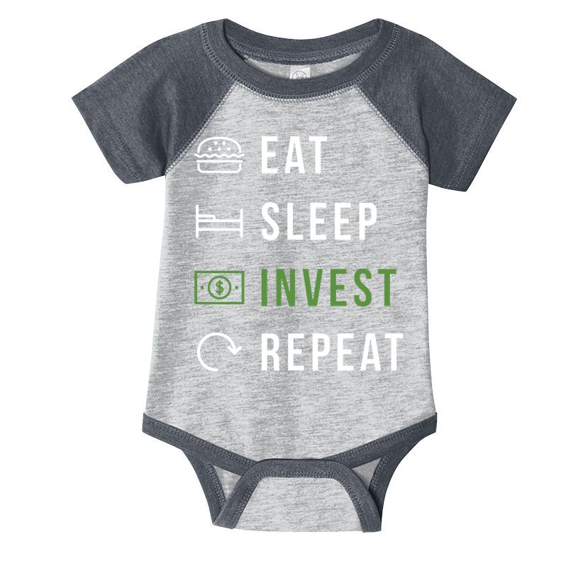 Eat Sleep Invest Repeat Infant Baby Jersey Bodysuit