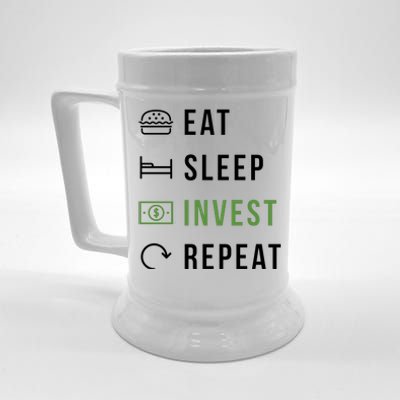 Eat Sleep Invest Repeat Beer Stein