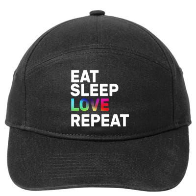 Eat Sleep Love Repeat 7-Panel Snapback Hat