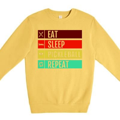 Eat Sleep Pickleball Repeat Premium Crewneck Sweatshirt