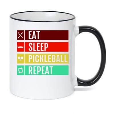 Eat Sleep Pickleball Repeat 11oz Black Color Changing Mug