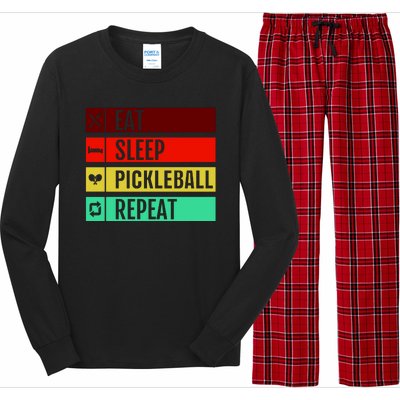 Eat Sleep Pickleball Repeat Long Sleeve Pajama Set