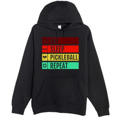 Eat Sleep Pickleball Repeat Premium Pullover Hoodie