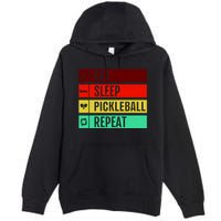 Eat Sleep Pickleball Repeat Premium Pullover Hoodie