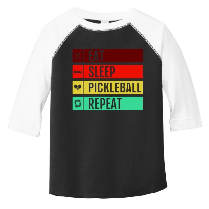 Eat Sleep Pickleball Repeat Toddler Fine Jersey T-Shirt