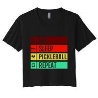 Eat Sleep Pickleball Repeat Women's Crop Top Tee