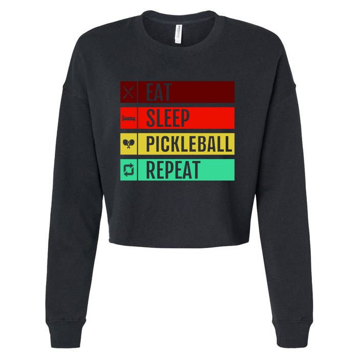 Eat Sleep Pickleball Repeat Cropped Pullover Crew