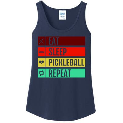 Eat Sleep Pickleball Repeat Ladies Essential Tank