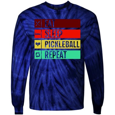 Eat Sleep Pickleball Repeat Tie-Dye Long Sleeve Shirt