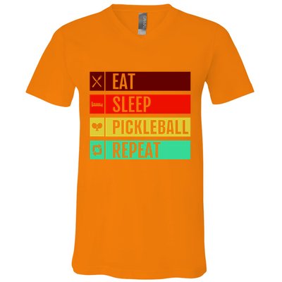 Eat Sleep Pickleball Repeat V-Neck T-Shirt