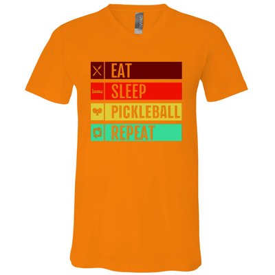 Eat Sleep Pickleball Repeat V-Neck T-Shirt