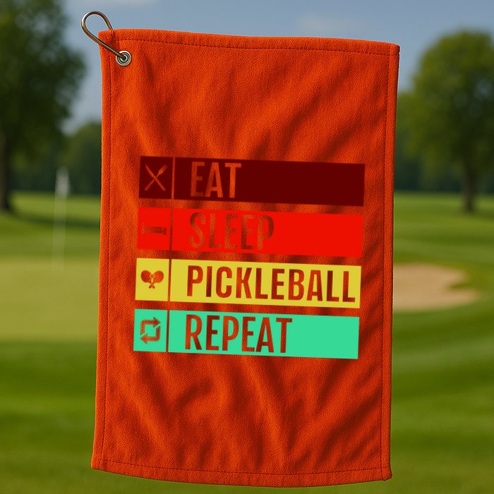 Eat Sleep Pickleball Repeat Golf Towel