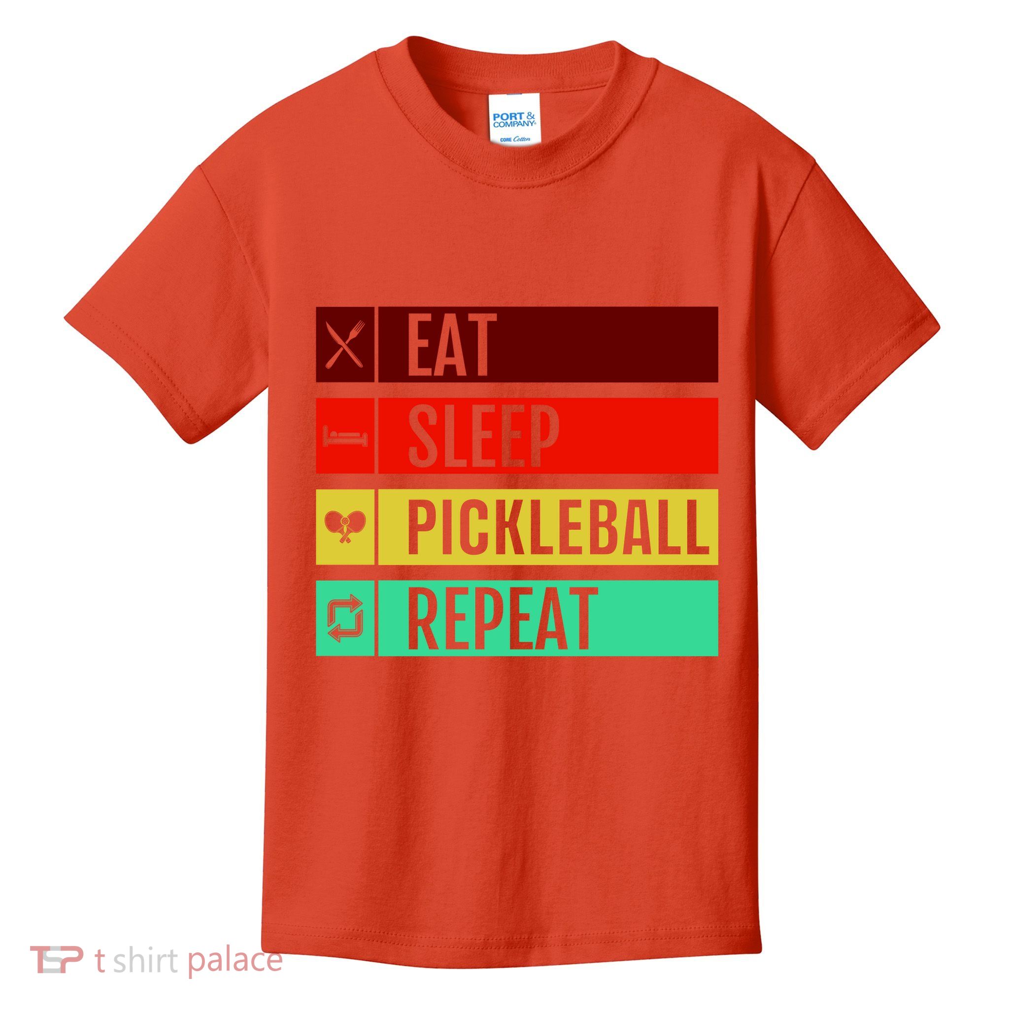 Eat Sleep Pickleball Repeat Kids T-Shirt