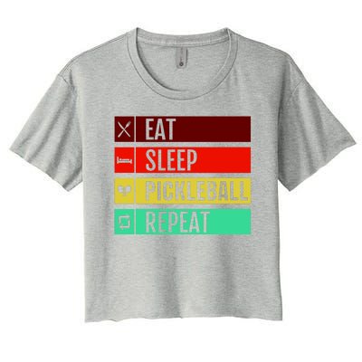 Eat Sleep Pickleball Repeat Women's Crop Top Tee