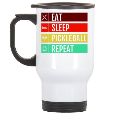 Eat Sleep Pickleball Repeat Stainless Steel Travel Mug