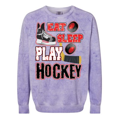 Eat Sleep Play Hockey Colorblast Crewneck Sweatshirt