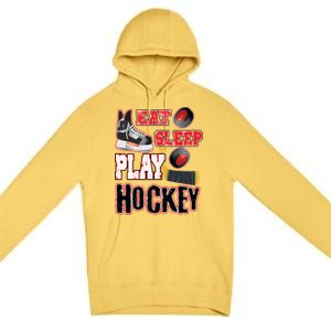 Eat Sleep Play Hockey Premium Pullover Hoodie