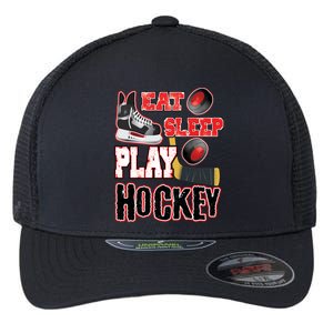 Eat Sleep Play Hockey Flexfit Unipanel Trucker Cap