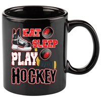 Eat Sleep Play Hockey 11oz C Handle Ceramic Mug