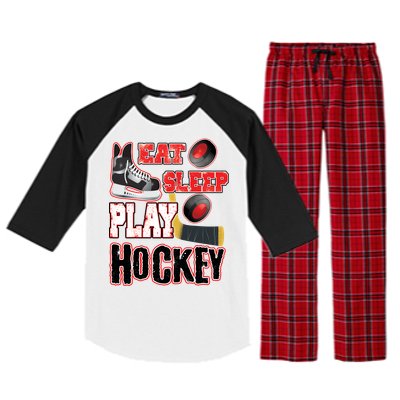 Eat Sleep Play Hockey Raglan Sleeve Pajama Set