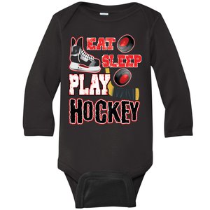 Eat Sleep Play Hockey Baby Long Sleeve Bodysuit