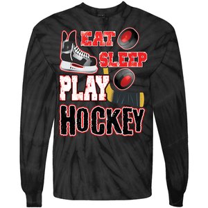 Eat Sleep Play Hockey Tie-Dye Long Sleeve Shirt