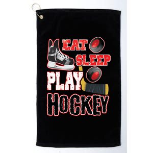 Eat Sleep Play Hockey Platinum Collection Golf Towel