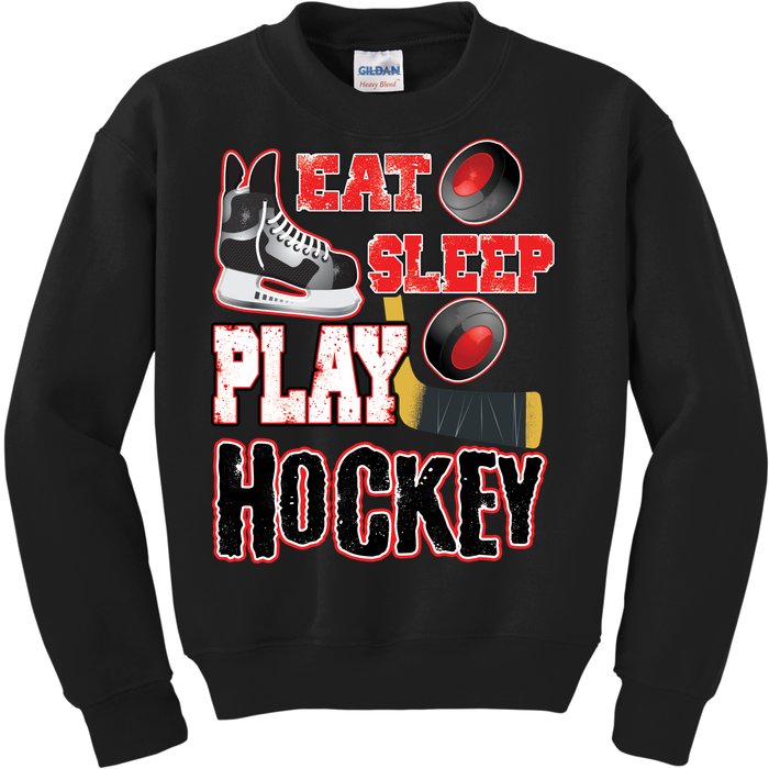 Eat Sleep Play Hockey Kids Sweatshirt